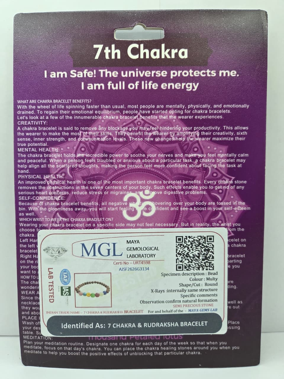 7th Chakra Rudraksha Bracelet – Crown Energy Awakener